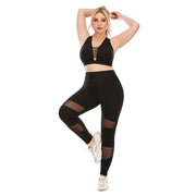 Leggings Set Workout Outfit Suit Mesh Plus Size L, XL, XXL, 3XL
