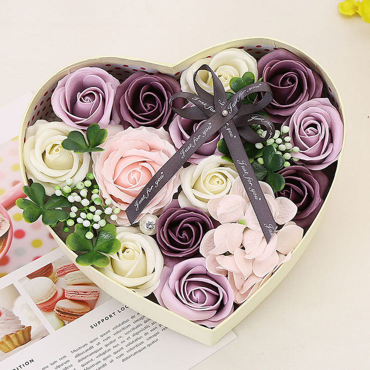 Creative New Style Soap Flower Heart-shaped Gift Box