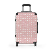 Iconic Luggage Suitcase Travel Bag with Organizer Sections in Pink and White Size S, M, L