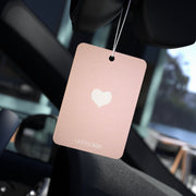 LA Style Inspo Scented Heart Car Air Freshener Pink in Pine, New Car, and Black Ice