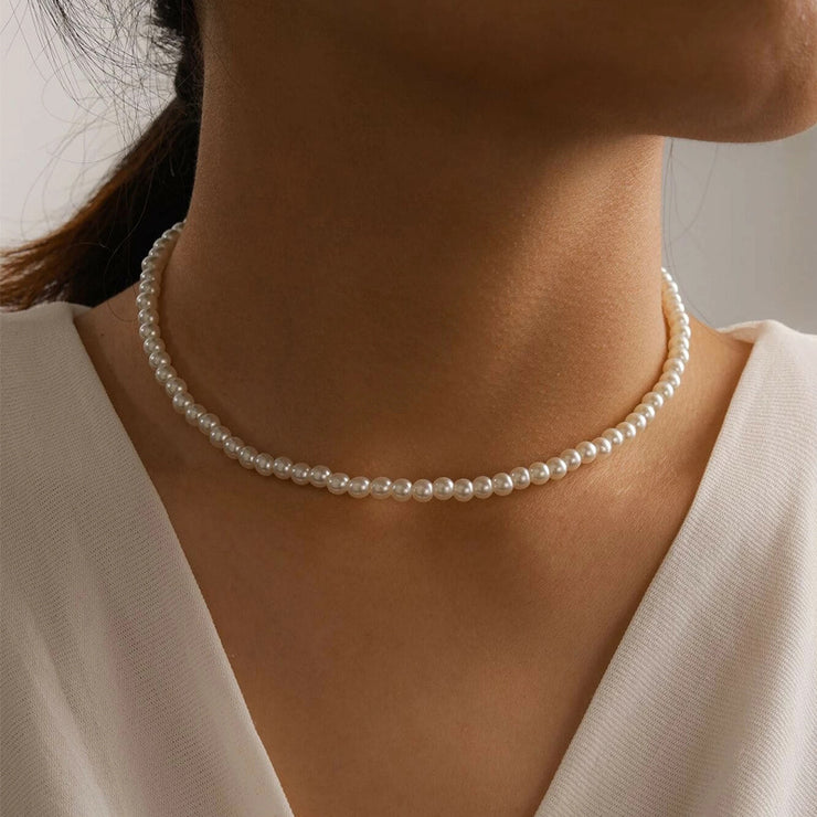 Ladies Super Fairy Pearl Clavicle Necklace Electroplating