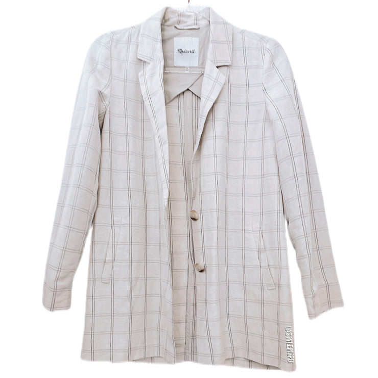 Madewell Dorset Blazer in Windowpane Cream Beige Size XS