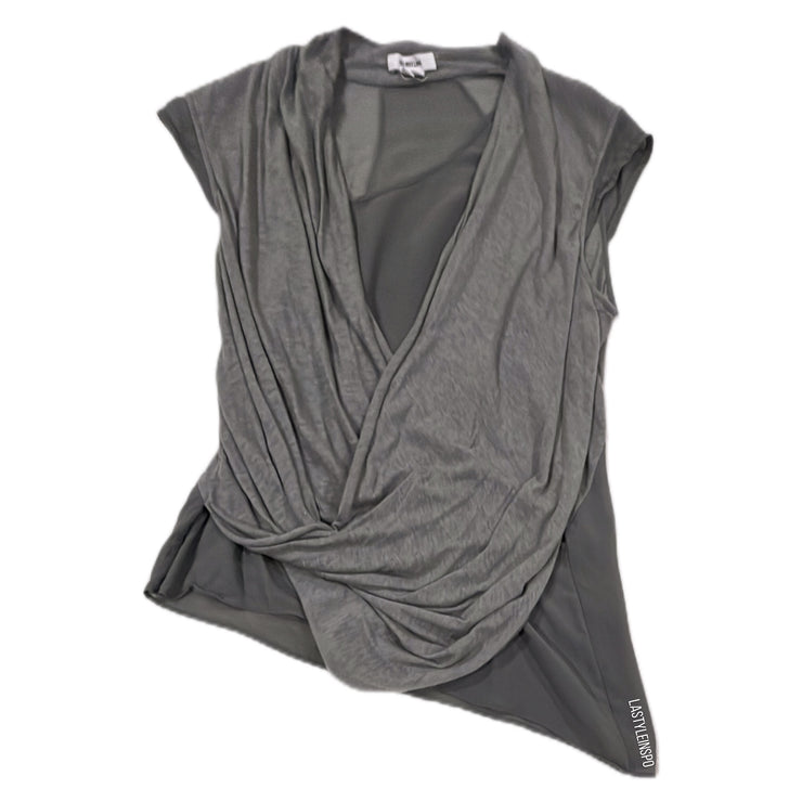 Helmut Lang Asymmetrical Blouse in Gray Size Small