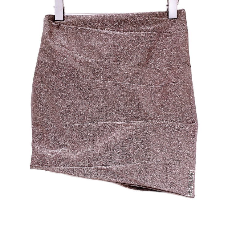 ALIX NYC Asymmetrical Mini Skirt in Metallic Pink Size Small