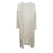 Free People Cardigan Crochet Fringes White Creamy Size Small