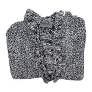 Sunday in Brooklyn Knit Cut Out Asymmetrical Cardigan Gray Black OS