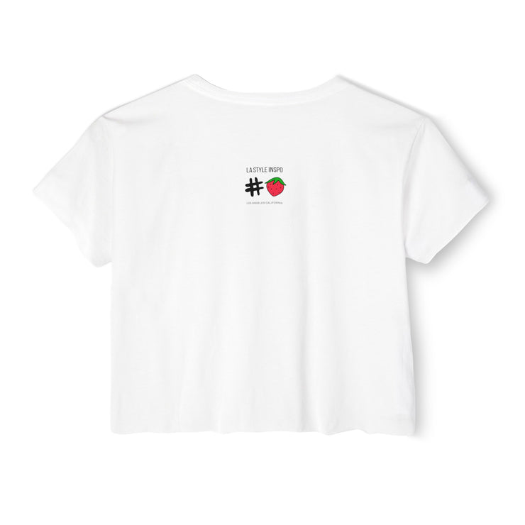 Women Strawberry Curiosity Logo Crop Top White Core Personal Values Size 2XL