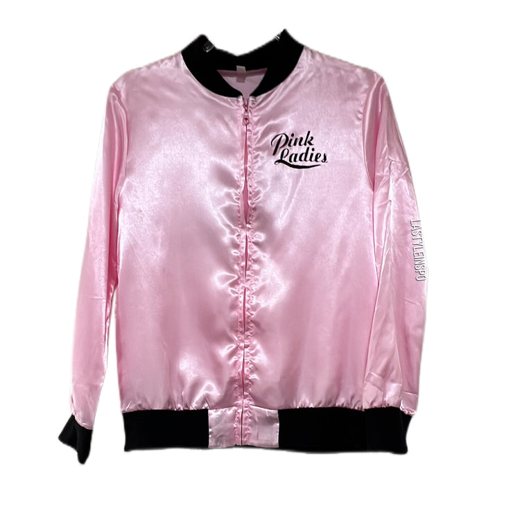 Pink Ladies Satin Jacket As Seen On the Pink Ladies of the movie Grease in Size Small