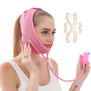 Face Mask Beauty Inflatable Face-lift Bandage with Remote Color Skin Tone, Black and Pink