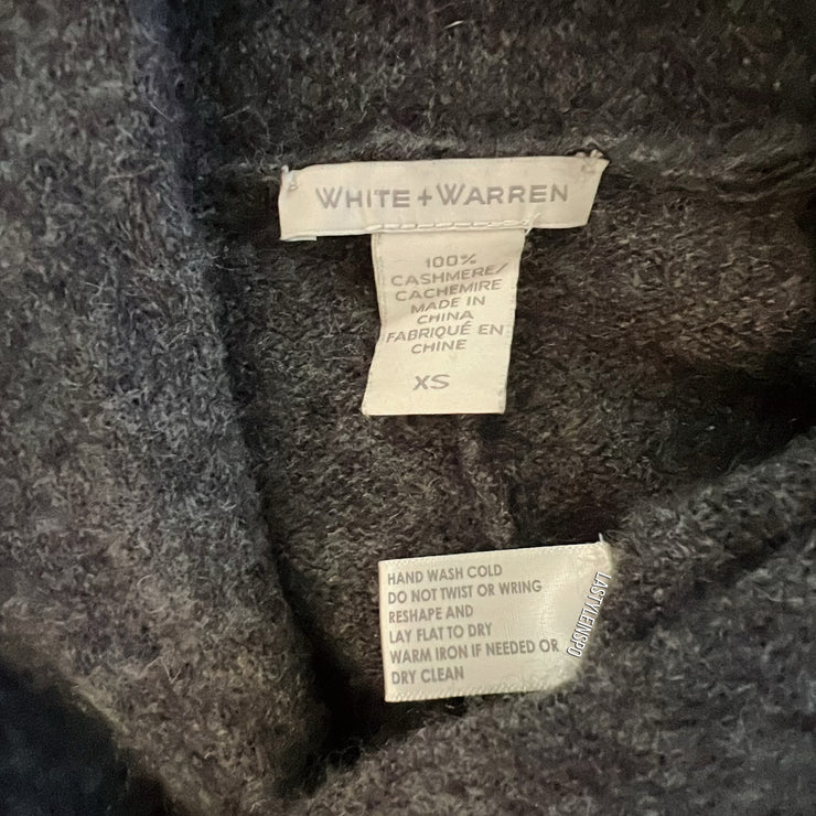 White + Warren Cashmere Open Cardigan Oxford Gray Size XS