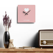 LA Style Inspo Girl Power's Heart Acrylic Wall Clock in Pink and White