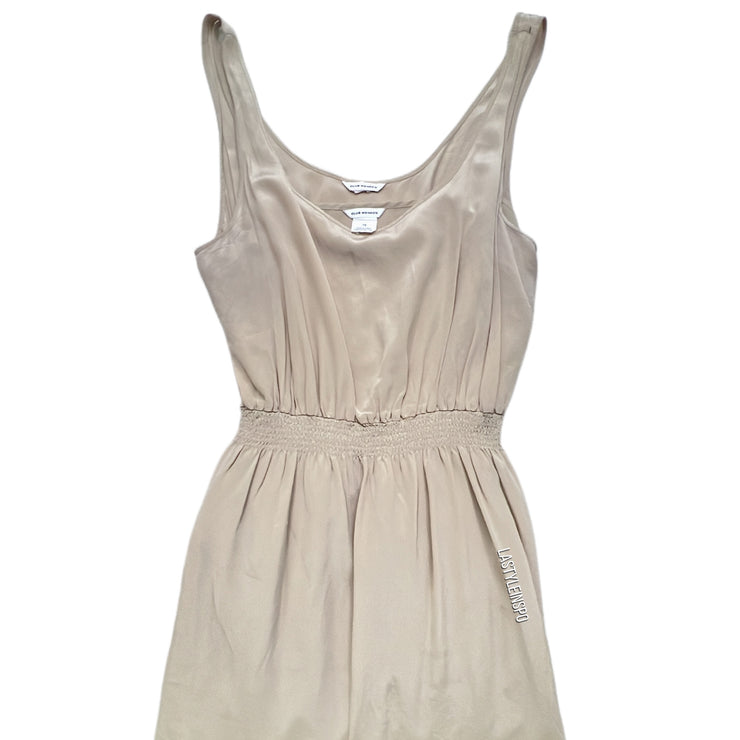 Club Monaco 100% Silk Midi Dress Champagne Beige Tan Size 10