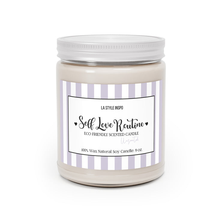 Self Love Routine Eco Friendly Unscented Candle, 9oz