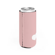 LA Style Inspo Slim Energy Can Cooler White Heart in Pink