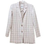 Madewell Dorset Blazer in Windowpane Cream Beige Size XS