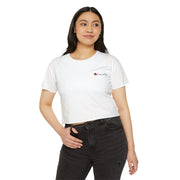 Women Strawberry Curiosity Logo Crop Top White Core Personal Values Size 2XL