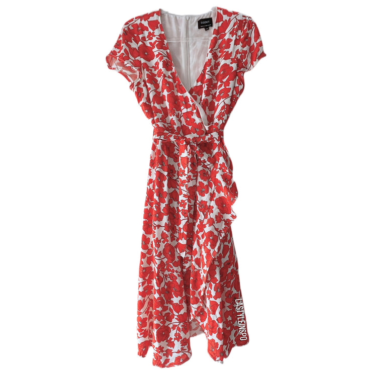 Bardot Floral White Red Dress Size Medium