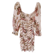 Zara Romantic Floral Long Sleeved Mini Dress in Size Small