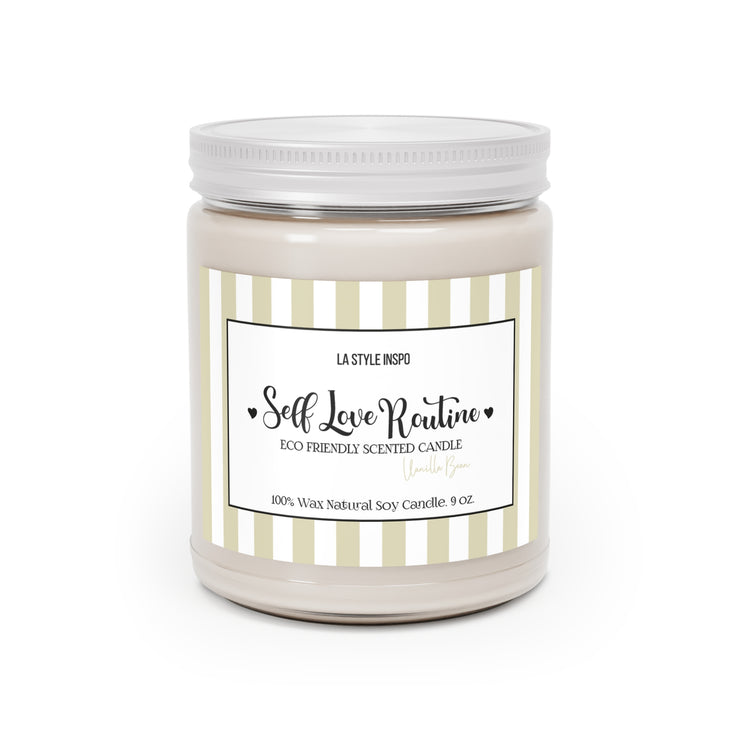 Self Love Routine Eco Friendly Scented Candle Vanilla Bean, 9oz.