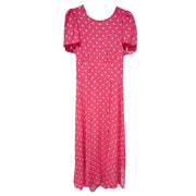 AFRM Los Angeles Rayon Maxi Dress Polka Dot Pink White Size Small