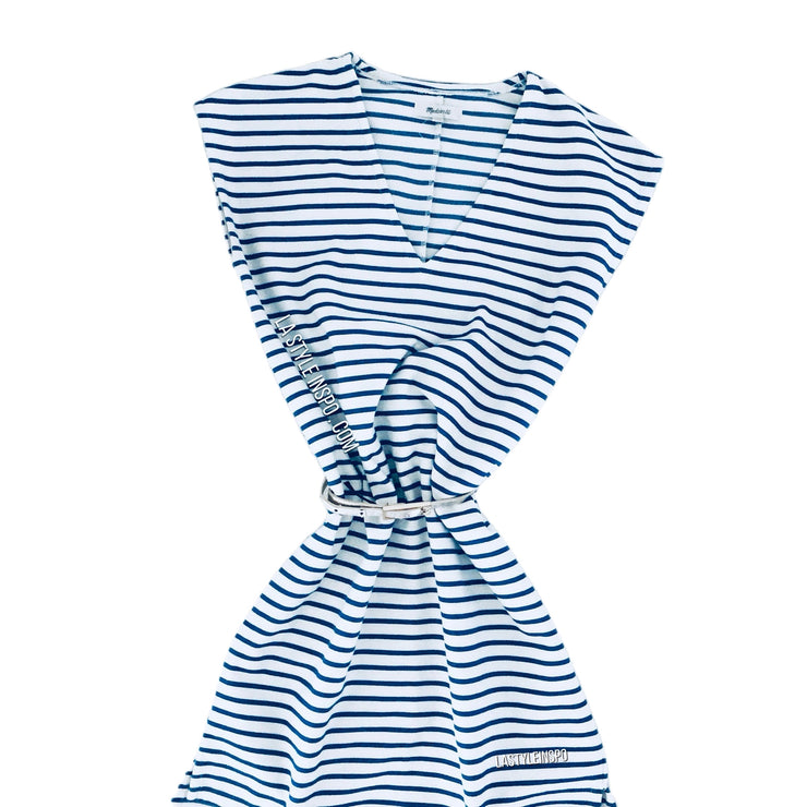 Madewell Oversized Striped Dress V Neck XXS