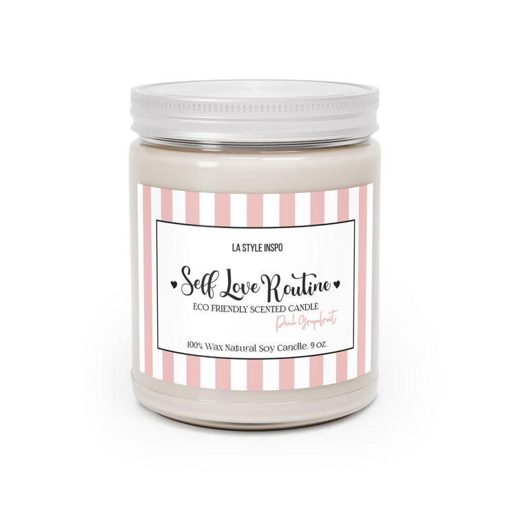 Self Love Routine Eco Friendly Scented Candle Pink Grapefruit, 9oz