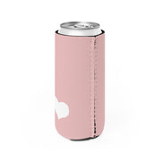 LA Style Inspo Slim Energy Can Cooler White Heart in Pink