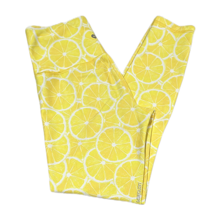 Wildfox WF Leggings A piece of Lucy Yellow Lemons Pattern Yoga Pants Size XS