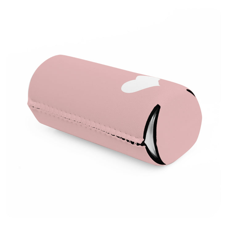 LA Style Inspo Slim Energy Can Cooler White Heart in Pink