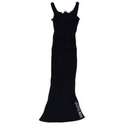 Michael Stars LA Ribbed Long Dress Back Slit Color Black Size XS