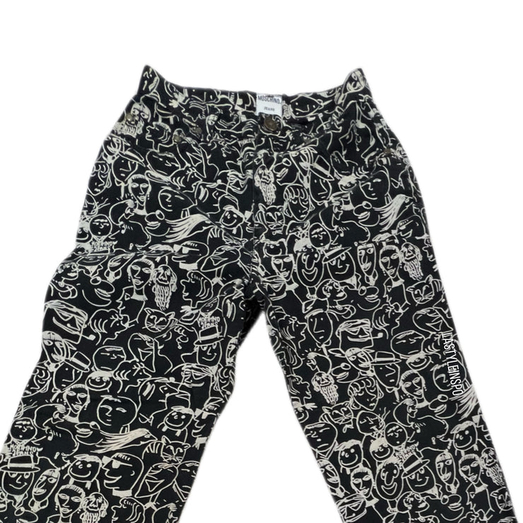 Moschino Jeans 90s Iconic Fashion Pants Designer Pattern Size XS