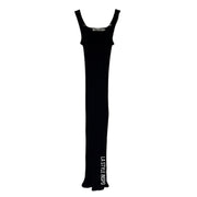 Michael Stars LA Ribbed Long Dress Back Slit Color Black Size XS