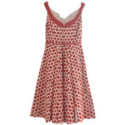 Anthropologie Elevenses Polka Dot Dress 100% Cotton Red Size 6