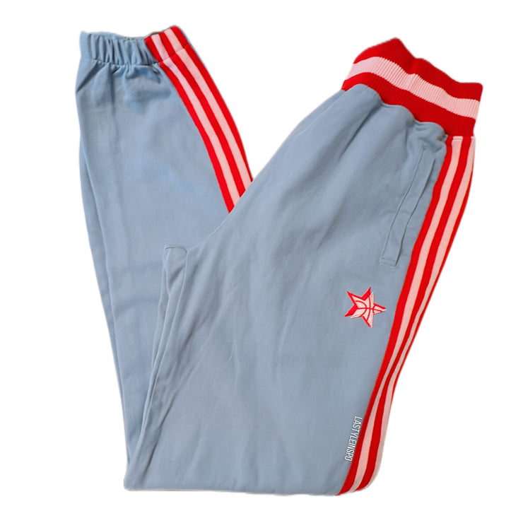 Just Don Sporty Pants blue star with red side straps baseball Size Medium