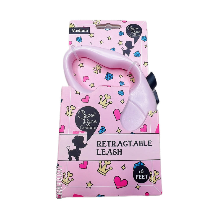 NEW Coco Lane Couture Dog Pink Retractable Leash