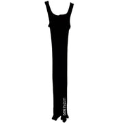 Michael Stars LA Ribbed Long Dress Back Slit Color Black Size XS