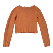 MNG Mango Buttoned Chunky Sweater in Orange Size Medium