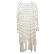 Free People Cardigan Crochet Fringes White Creamy Size Small