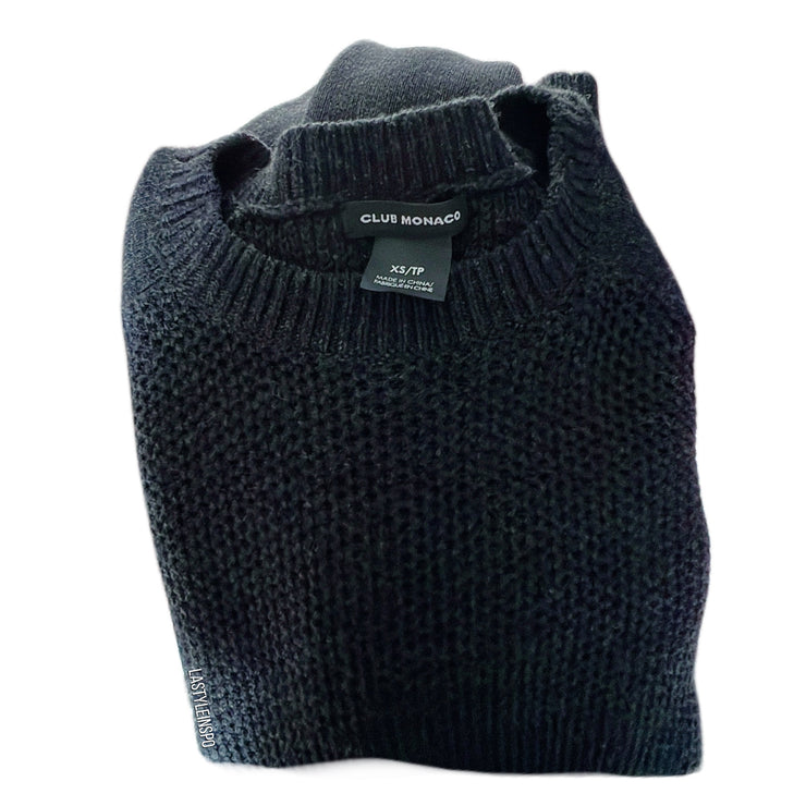 Club Monaco Wool Sweater Puffed Sleeves Ruffles Size XS