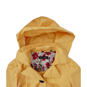Steve Madden Waterproof Rain Coat Hooded Yellow Size L