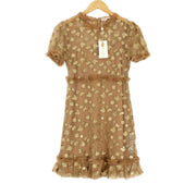 For Love and Lemons Golden Garden Tulle Mini Dress Size Small