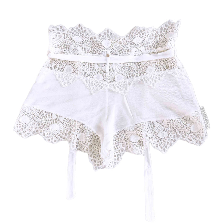 For Love and Lemons Caracas Lace Shorts Boho White Size Size Small