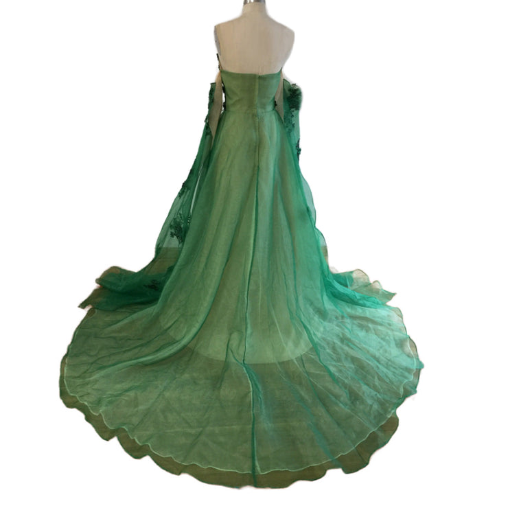 Stunning Fairy Queen Goddess Elf Fantasy Women Elegant Boho Maxi Dress in Green Emerald / Purple Size XS, S, M, L, XL, XXL, XXXL