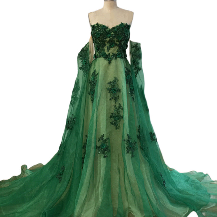 Stunning Fairy Queen Goddess Elf Fantasy Women Elegant Boho Maxi Dress in Green Emerald / Purple Size XS, S, M, L, XL, XXL, XXXL