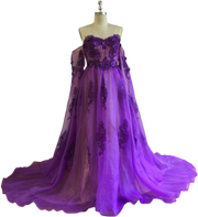 Stunning Fairy Queen Goddess Elf Fantasy Women Elegant Boho Maxi Dress in Green Emerald / Purple Size XS, S, M, L, XL, XXL, XXXL