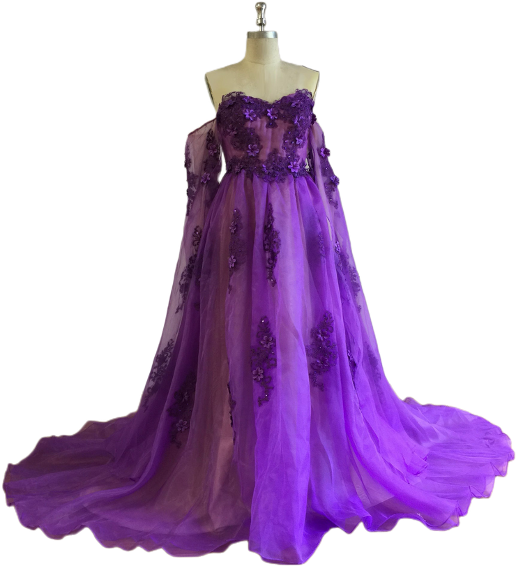 Stunning Fairy Queen Goddess Elf Fantasy Women Elegant Boho Maxi Dress in Green Emerald / Purple Size XS, S, M, L, XL, XXL, XXXL