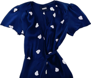 Reformation Wrap Dress Beige Hearts Blue Navy Size Medium