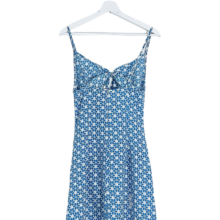 Cider Blue Maxi Dress Cutout Top Boho Floral Size Small