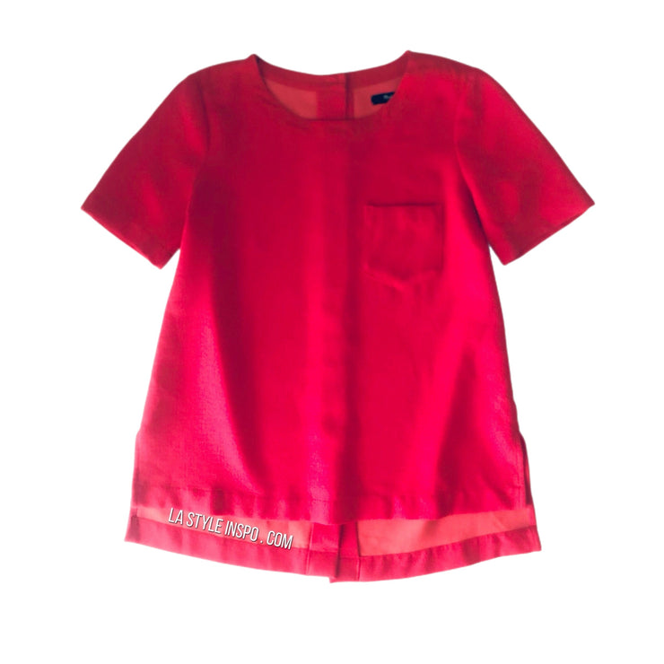 Madewell Oversized Silk Red Blouse Size XS