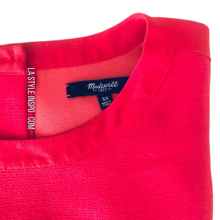 Madewell Oversized Silk Red Blouse Size XS